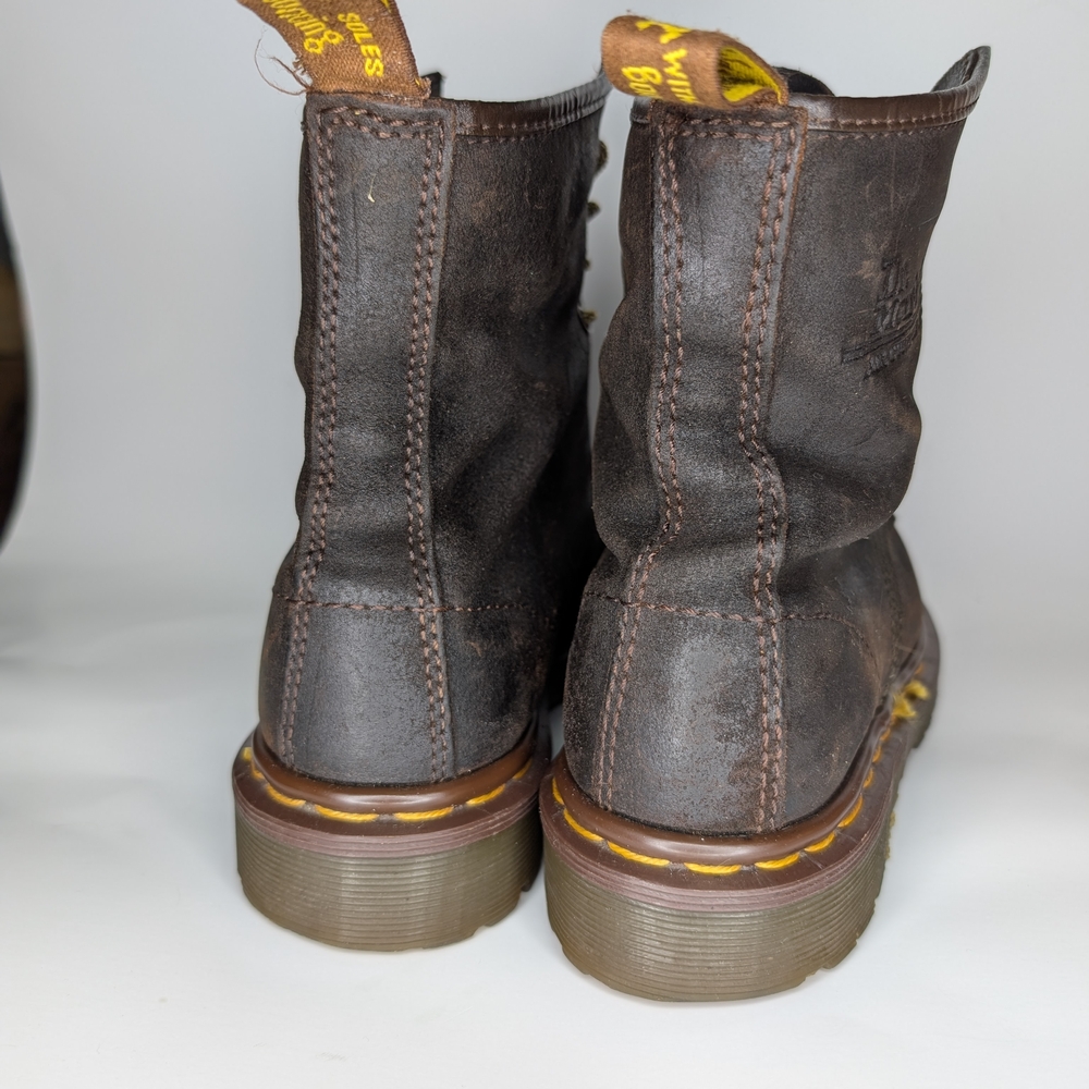 Dr Martens Brown Leather Lace-Up Combat Boots - Picture 2 of 9